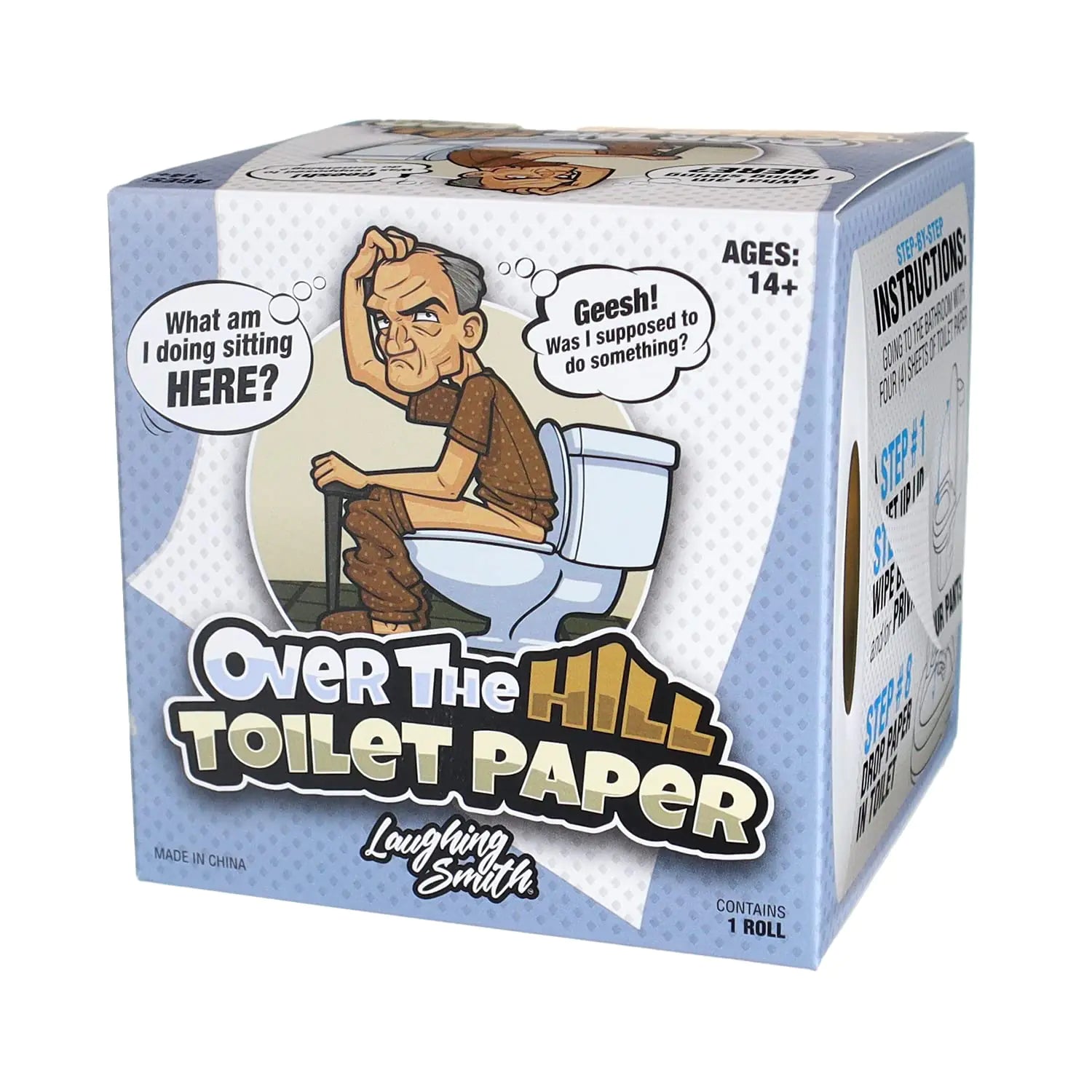 Over the Hill Toilet Paper - Funny Gag Gift for Men, 40th-70th Birthday